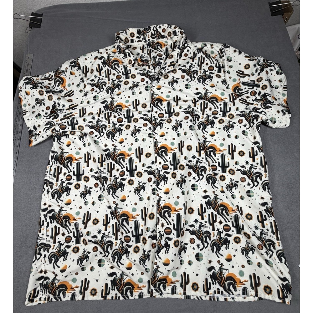 Texas Eclipse Outfitters Cosmic Rodeo AOP Cowboy Shirt Mens 3XL Space Bronco